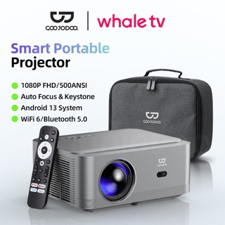  【bảo hành một năm Máy chiếu không dây GOOJODOQ Netflix 4K Full HD 1080p 600 Lumens Tự động Keystone Băng tần kép WiFi 6 Văn phòng tại nhà 