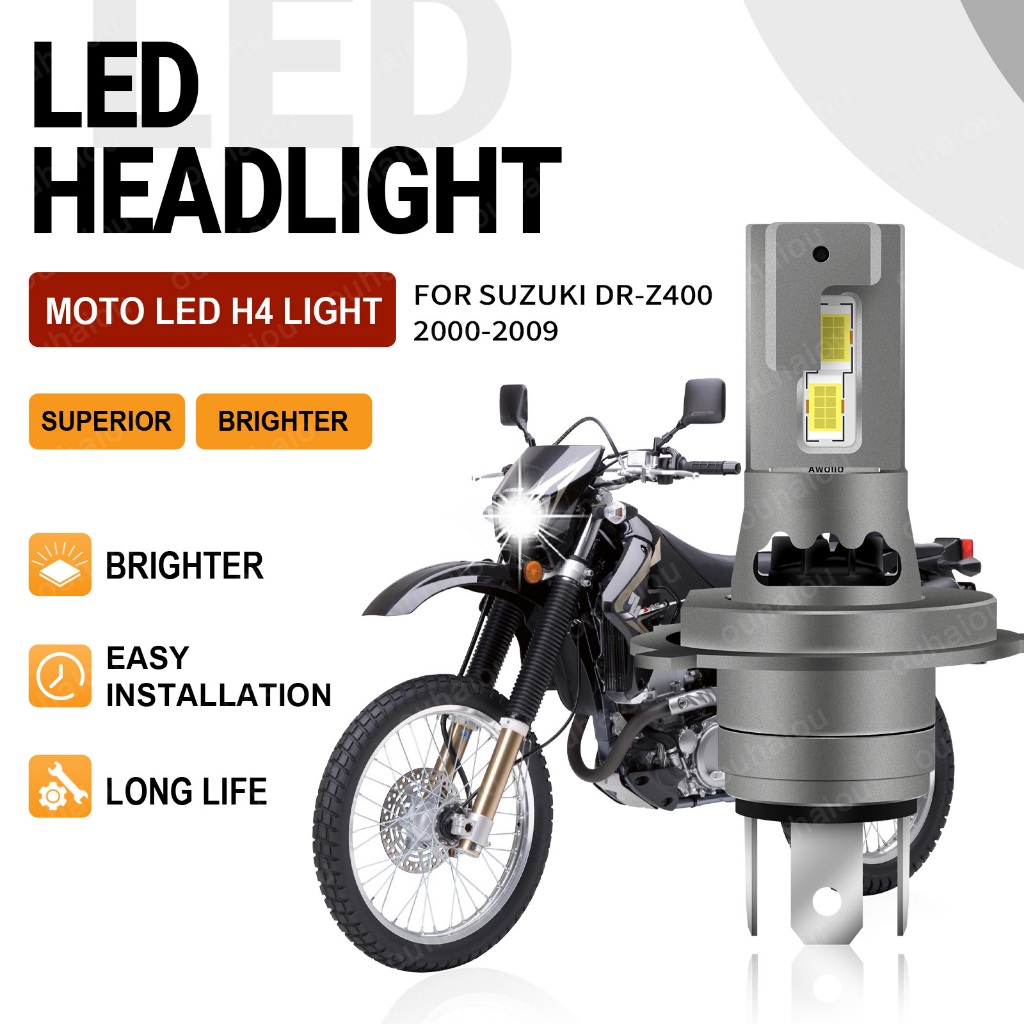 1 Cái Cho Suzuki DR-Z400 2000 2001 2002 2003 2004 2005 2006 2007 2008-2009 H4 LED Xe Máy Bóng Đèn Ph