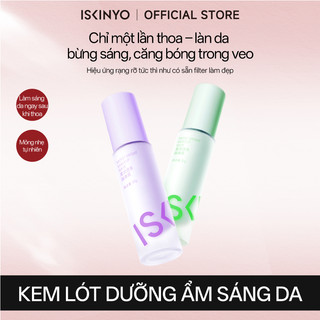  Kem lót ISKINYO 30g trang điểm kiềm dầu nâng tông che lỗ chân lông làm mịn da 