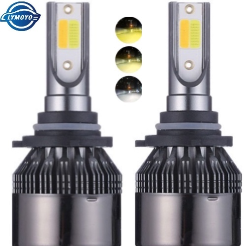 Bộ 2 Đèn Pha LED 3 Màu H4 H7 H1 H11 9005 9012 3000k 4300k 6000k Al Cho Xe Hơi