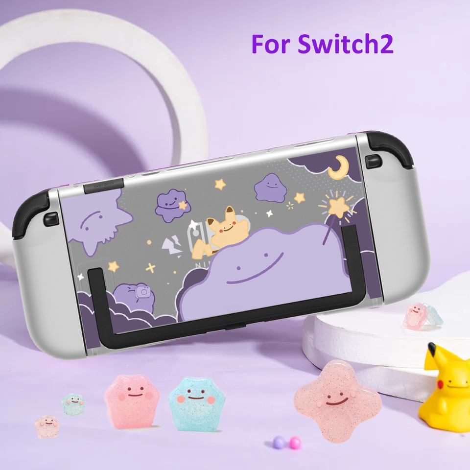 Ốp lưng Pokemon Ditto cho Nintendo Switch 2 Vỏ bảo vệ Anime Switch Card Holder Thumb Cap cho Switch 