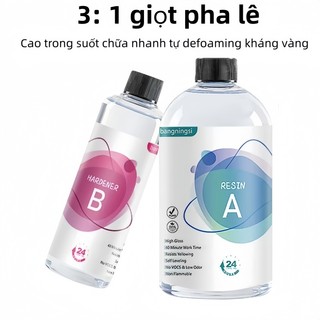 Keo Epoxy Resin Ab Lệ 3:1，1 Kg Keo Epoxy Resin Trong Suốt Khô Nhanh Tỷ ，Làm Đồ Thủ Công, Trang Sức, Đổ Khuôn Diy