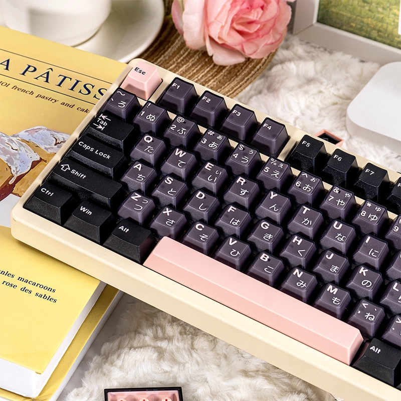 [Chỉ Keycap] Keycap trong suốt Night Sakura 164 phím PBT + PC Double Shot Cherry Profile cho bàn phí