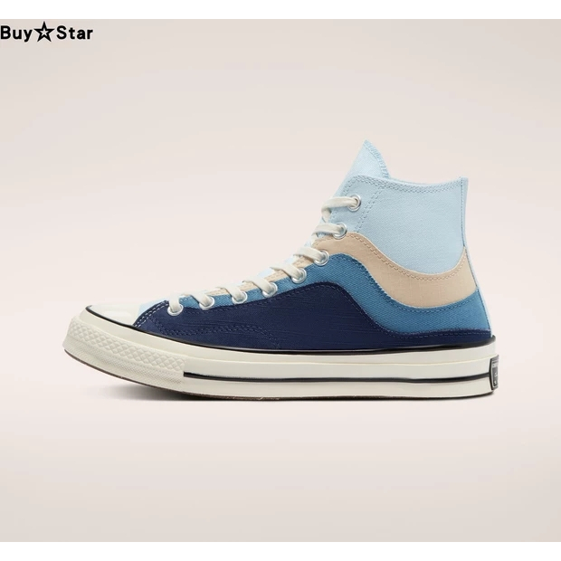 VERS Fashion Wave Sky Blue Ocean Blue Giày vải cổ điển nối