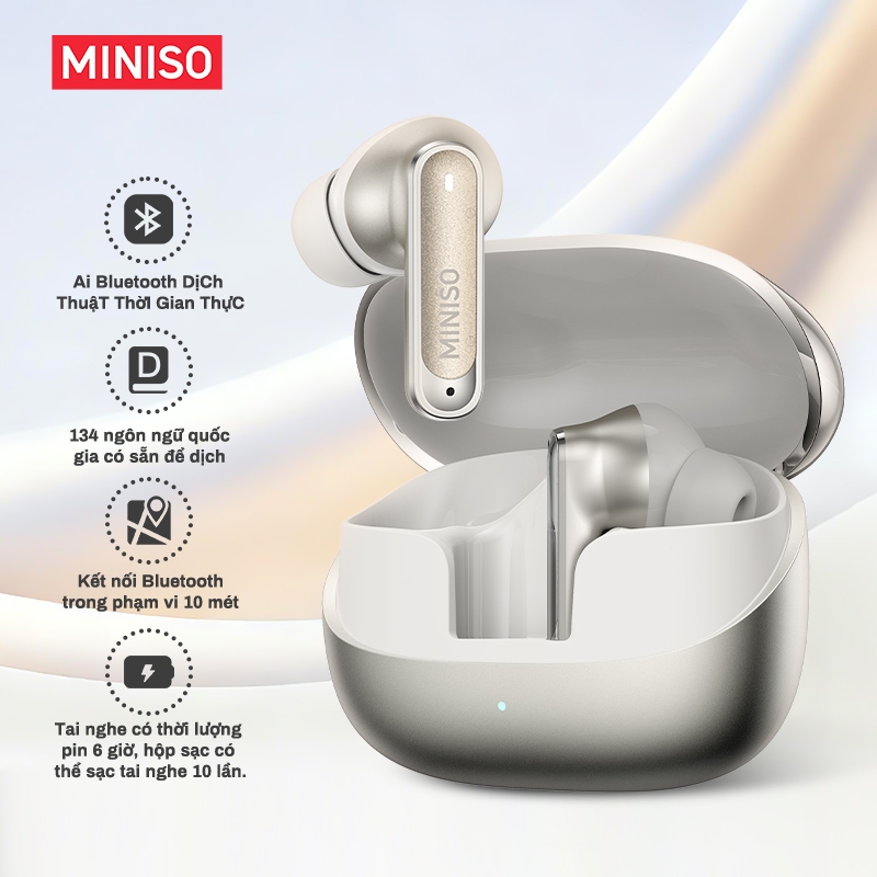 MINISO MS106  In-ear Tai nghe Bluetooth AI Dịch thuật thời gian thực Giảm tiếng ồn ANC tai nghe không dây