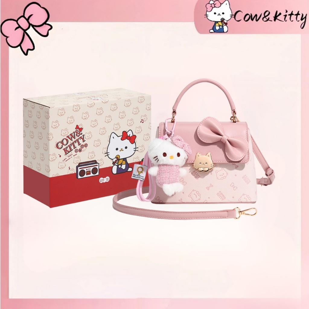 Túi Xách Nữ Cow & Kitty Túi Đeo Chéo Mini Màu Hồng Dễ Thương Phong Cách Hàn Quốc Full Box Quà Tặng