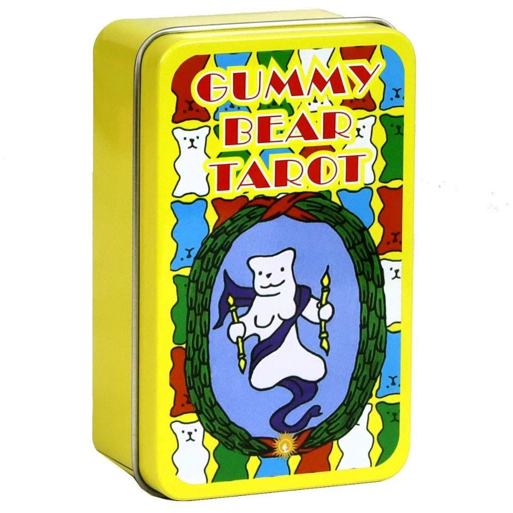 Hộp Thiếc 10.3 * 6cm Gummy Bear Tarot Tiếng Anh Board Game Card Game Gummy Bear Tarot Gilding Edge