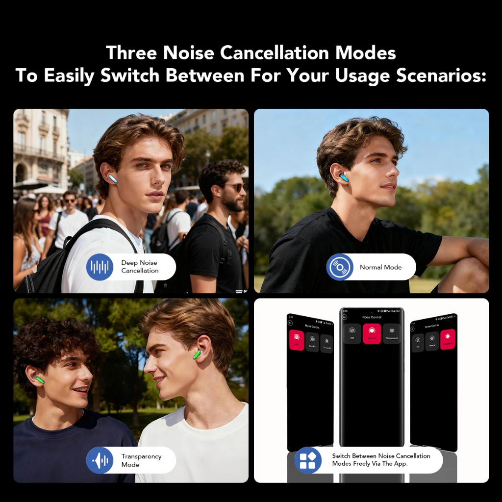 Tai nghe Bluetooth không dây MINISO MS110 HIFI Giảm tiếng ồn Nhiều chế độ hiệu ứng âm thanh Dịch AI Tai nghe Đèn RGB Tai nghe thể thao | BigBuy360 - bigbuy360.vn