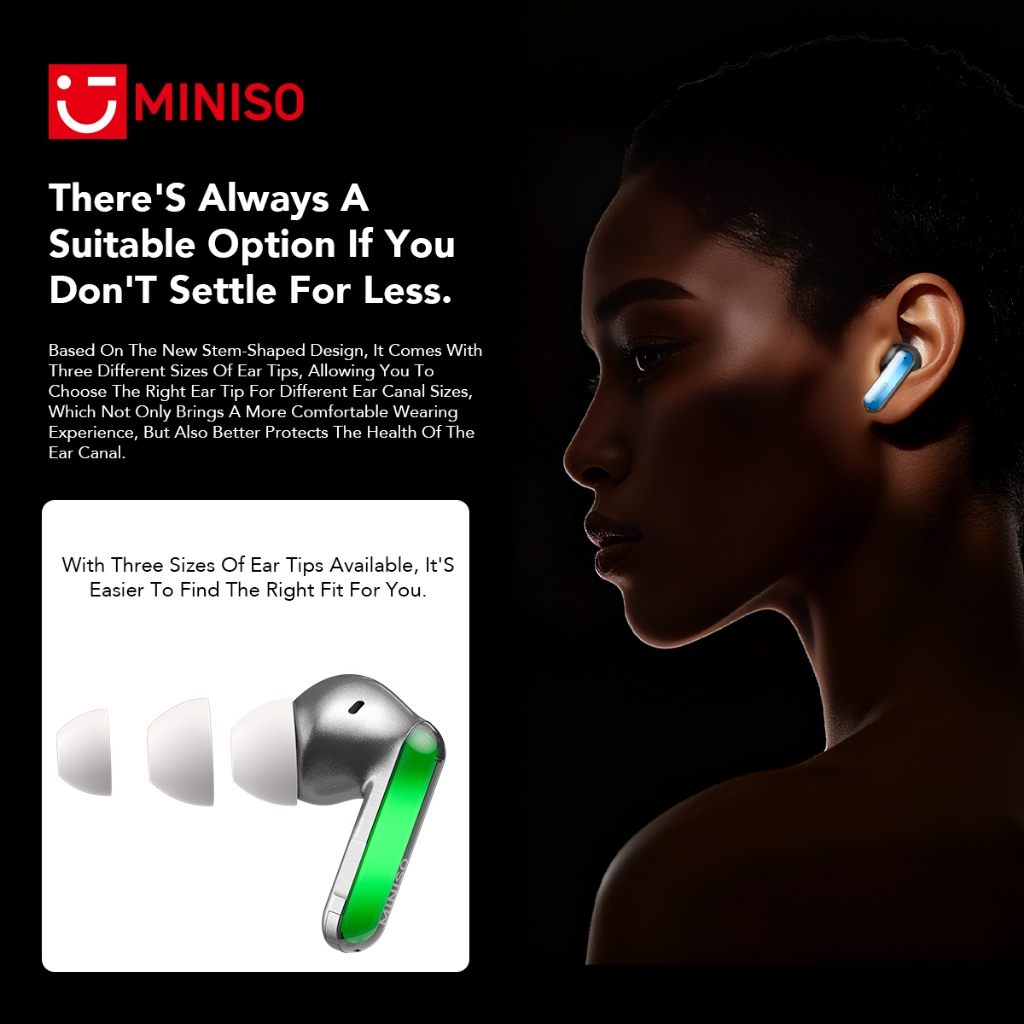 Tai nghe Bluetooth không dây MINISO MS110 HIFI Giảm tiếng ồn Nhiều chế độ hiệu ứng âm thanh Dịch AI Tai nghe Đèn RGB Tai nghe thể thao | BigBuy360 - bigbuy360.vn