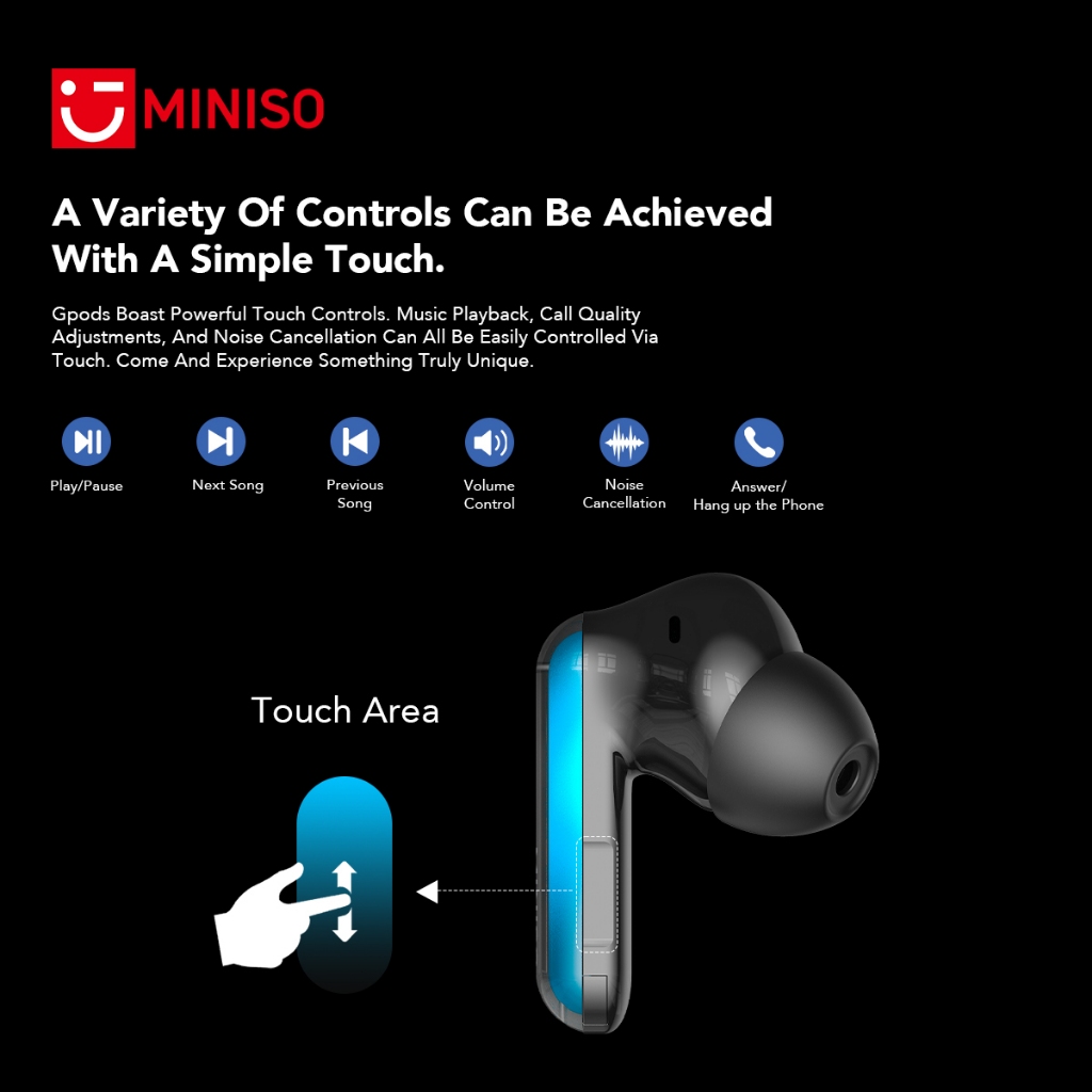 Tai nghe Bluetooth không dây MINISO MS110 HIFI Giảm tiếng ồn Nhiều chế độ hiệu ứng âm thanh Dịch AI Tai nghe Đèn RGB Tai nghe thể thao | BigBuy360 - bigbuy360.vn
