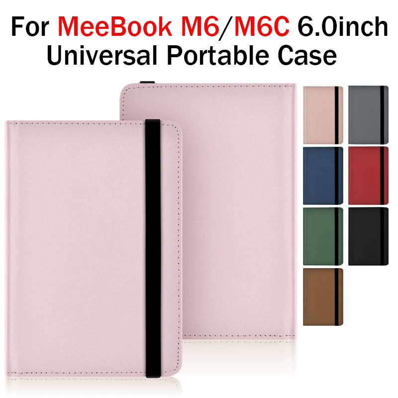 Dành Cho MeeBook M6 M6C 6.0 inch Da Flip Cover 6.0 '' E-Reader Màu Trơn Bảo Vệ