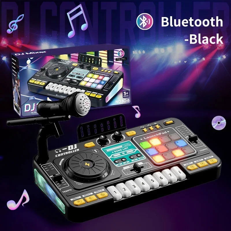 Trẻ Em DJ Trộn Bộ Điều Khiển Bàn Đồ Chơi Âm Nhạc Đồ Chơi Điện Tử Có Đèn LED Piano DJ Ban Chìa Khóa N