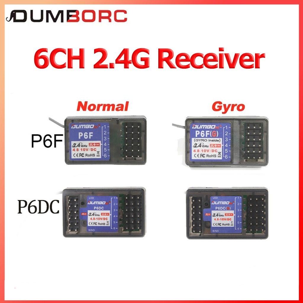 Bộ phát điều khiển từ xa DumboRC DumboRC X6 X4 X5 2.4G 6CH W / P6FG (P6FG) Bộ đèn LED thu hồi con qu