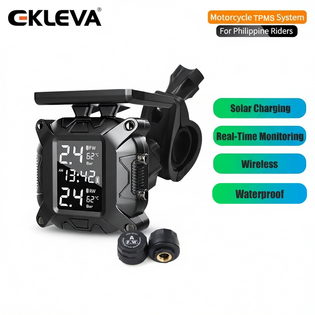 EKLEVA Xe Máy TPMS Theo Dõi Áp Suất Lốp Thời Gian Thực Xe Máy Xe Tay Ga Cảm Biến Báo Động Chống Rò R