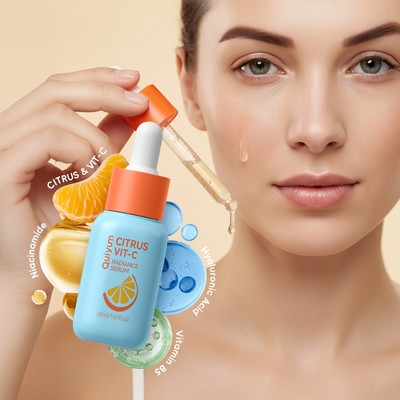 QUIYUM Citrus Vitamin C Radiance Serum 30ml dành cho tinh chất dưỡng ẩm da mịn màng & sống động