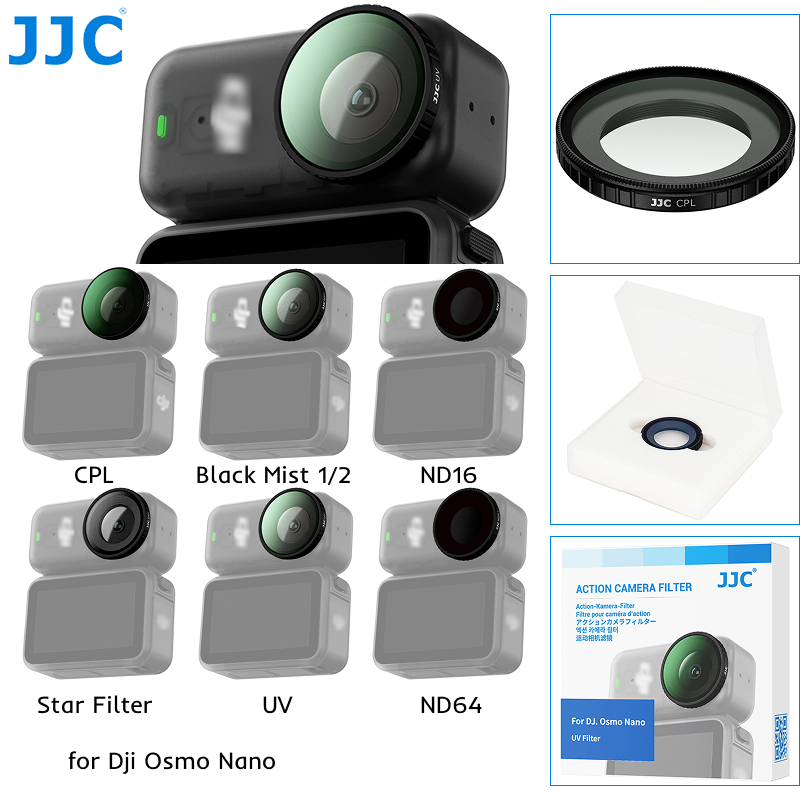 JJC UV CPL ND Bộ lọc bảo vệ tia cực tím, ND, Black Mist 1/2, sao 4 điểm, cho DJI Osmo Nano