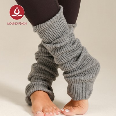 MOVING PEACH Áo Ấm Chân Len Cho Nữ Thu Đông Ấm Áp Len Đan Dây Tập Yoga Chân Ấm Thoải Mái Pilates Barre Ballet Mặc Hàng Ngày