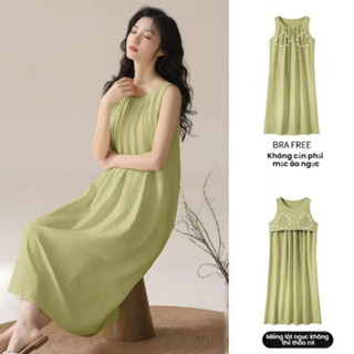  Váy Ngủ Hai Dây Nữ Có Miếng Lót Ngực - Form Rộng Cao Cấp - Chất Vải Mềm Mượt - Mặc Nhà & Mặc Ngoài Tiện Lợi - Hàng Mới 