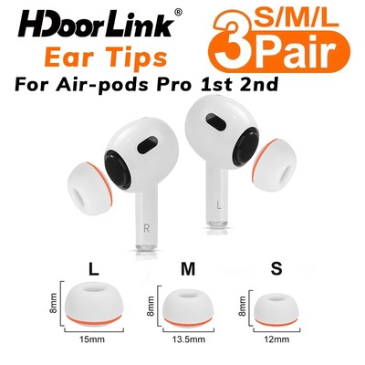 HdoorLink 2 Đầu Tai Xốp Mềm Cho Airpod Pro Thế Hệ Thứ 2 Có Lỗ Giảm Tiếng Ồn Nút Tai