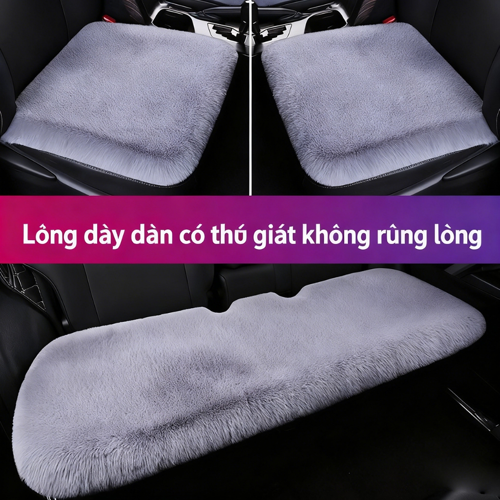 Bộ đệm lót ghế giả lông thỏ