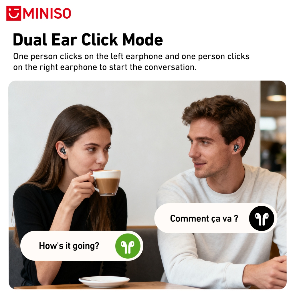 Tai nghe MINISO MS503 Ai Dịch Tai nghe Bluetooth 6.0 Dịch 134 ngôn ngữ Theo dõi nhịp tim Tai nghe khử tiếng ồn Tai nghe không dây HiFi Music HD Gọi với Micro | BigBuy360 - bigbuy360.vn