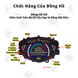 JG Dành cho Yamaha lc135 V1 Crypton 110 CRYPTON X 135 CRYPTON R 135 phích cắm sửa đổi đồng hồ kỹ thuật số LED-046
