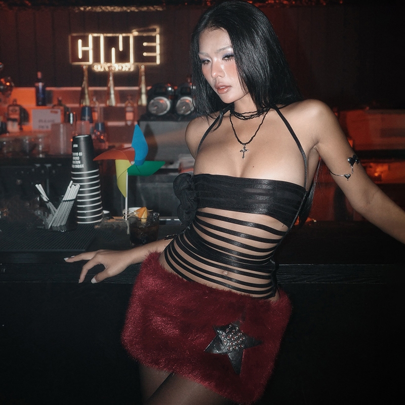 Klalien Váy Lông Nữ xu hướng Thu Đông, Phù hợp Đi Club