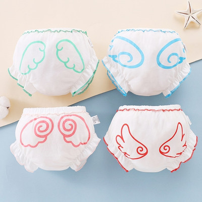 Adabaobao® ᵛⁿQuần lót sơ sinh nam nữ bé màu trơn cotton dễ thương nơ quần short in cánh phù hợp cho mọi mùa