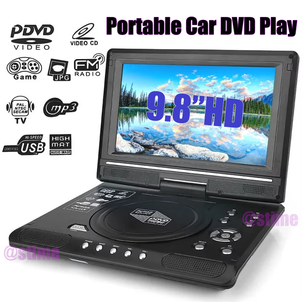 Đầu DVD di động HD 9,8 Inch Máy nghe nhạc CD học tập cho trẻ em VCD di động