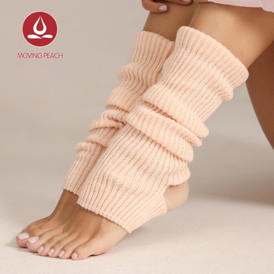 MOVING PEACH Chân Ấm Áp Cho Nữ Thu Đông Ấm Áp Dệt Kim Có gân Chân Ấm Áp Sang Trọng Thoải Mái Yoga Pilates Barre Ballet Mặc Hàng Ngày