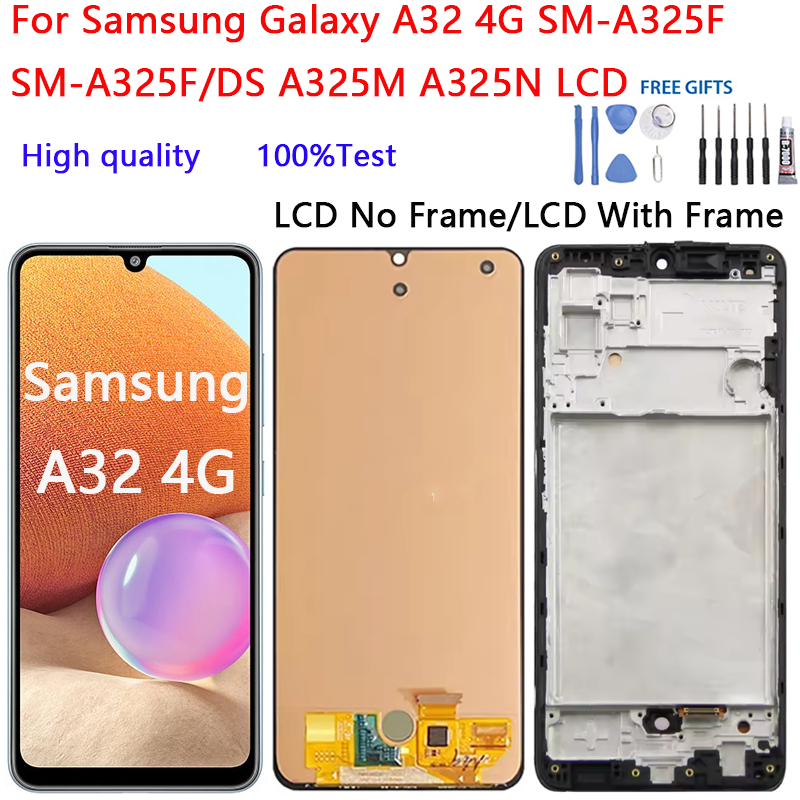 Dành Cho Samsung Galaxy A32 4G SM-A325F SM-A325F / DS A325M A325N Màn Hình LCD Bộ Số Hóa Cảm Ứng Bộ 