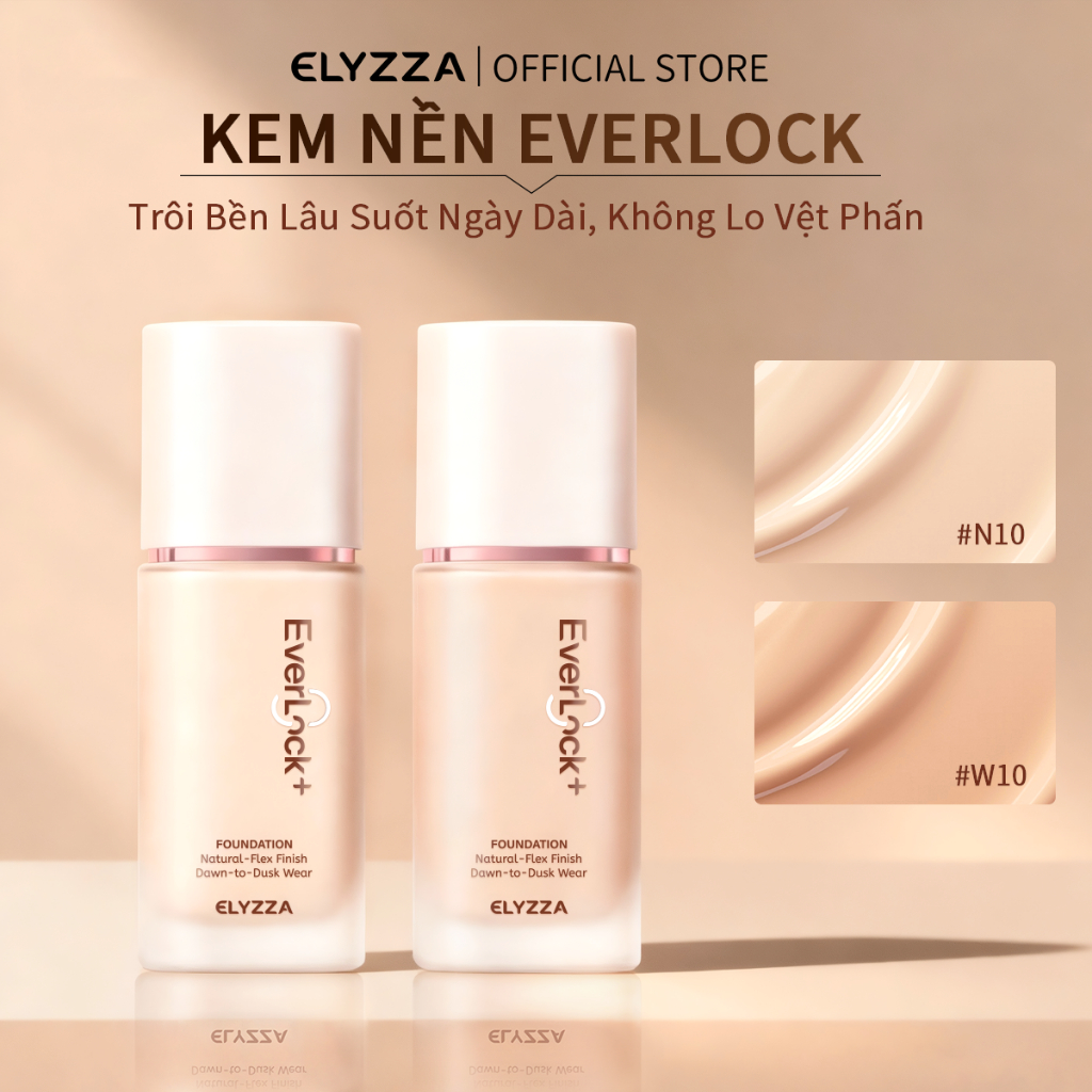 Kem Nền EverLock ELYZZA Kem Nền Siêu Giữ Phấn 24H - Che Khuyết Điểm Không Vệt, Chống Nước Mồ Hôi, Không Trôi Lem - Phù Hợp Mọi Loại Da