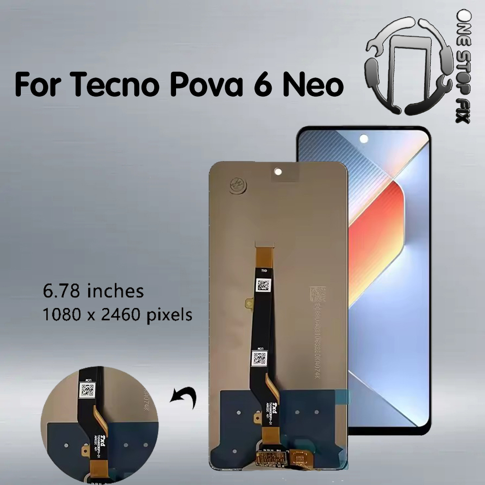 Dành Cho Tecno Pova 6 Neo Màn Hình LCD Màn Hình Cảm Ứng Bộ Số Hóa Cho Tecno Pova 6 Neo Li6 Màn Hình