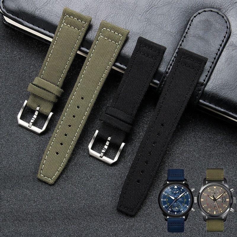 Thích hợp cho IW Ten Thousand C National Botao Fino Pilot Bồ Đào Nha Nylon Vải Da Bò Dây Đeo 20 21 2
