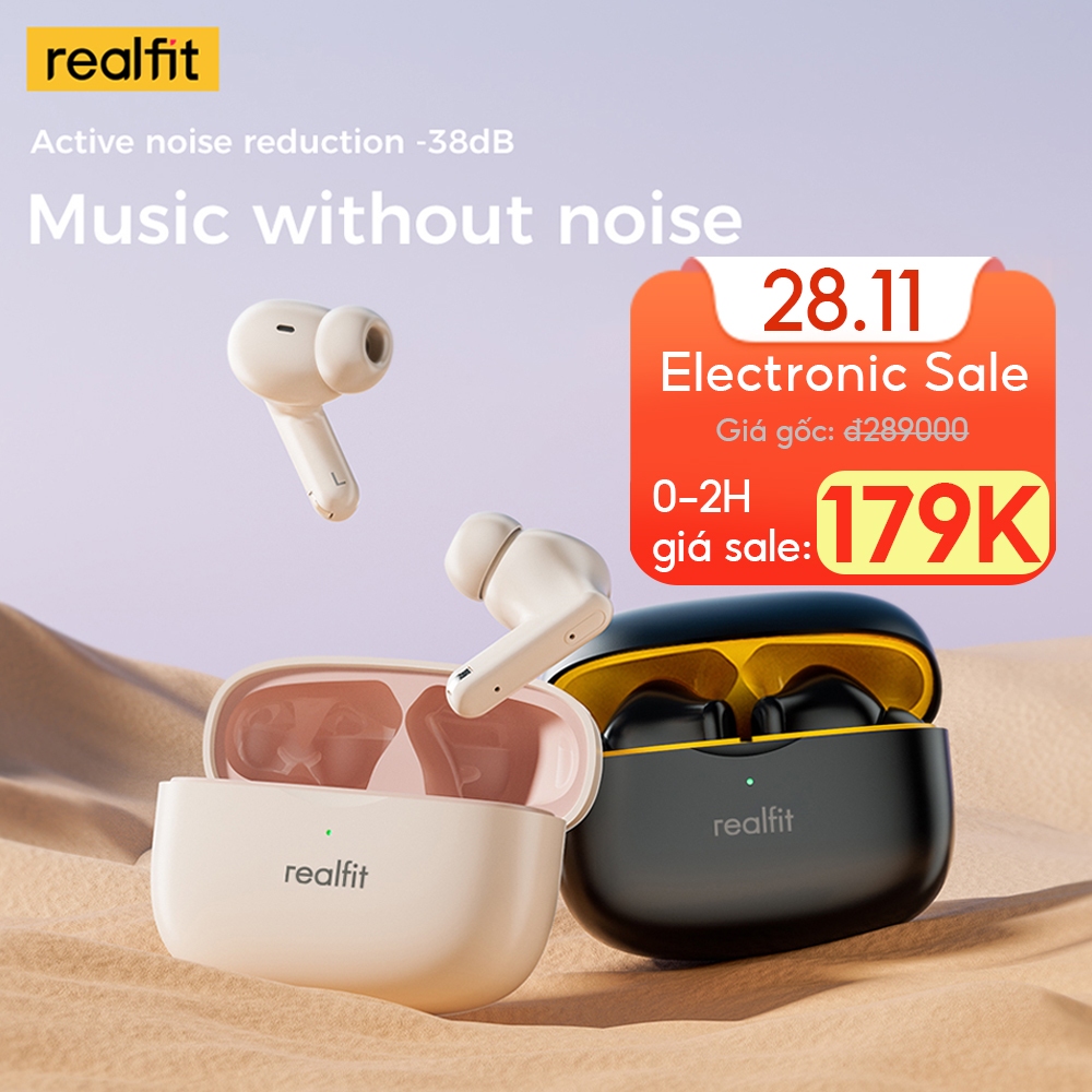 Tai Nghe Bluetooth Realfit F3 Tai Nghe Thể Thao Khử Tiếng Ồn -38db 360° Âm Thanh Không Gian Bass Tốt | BigBuy360 - bigbuy360.vn