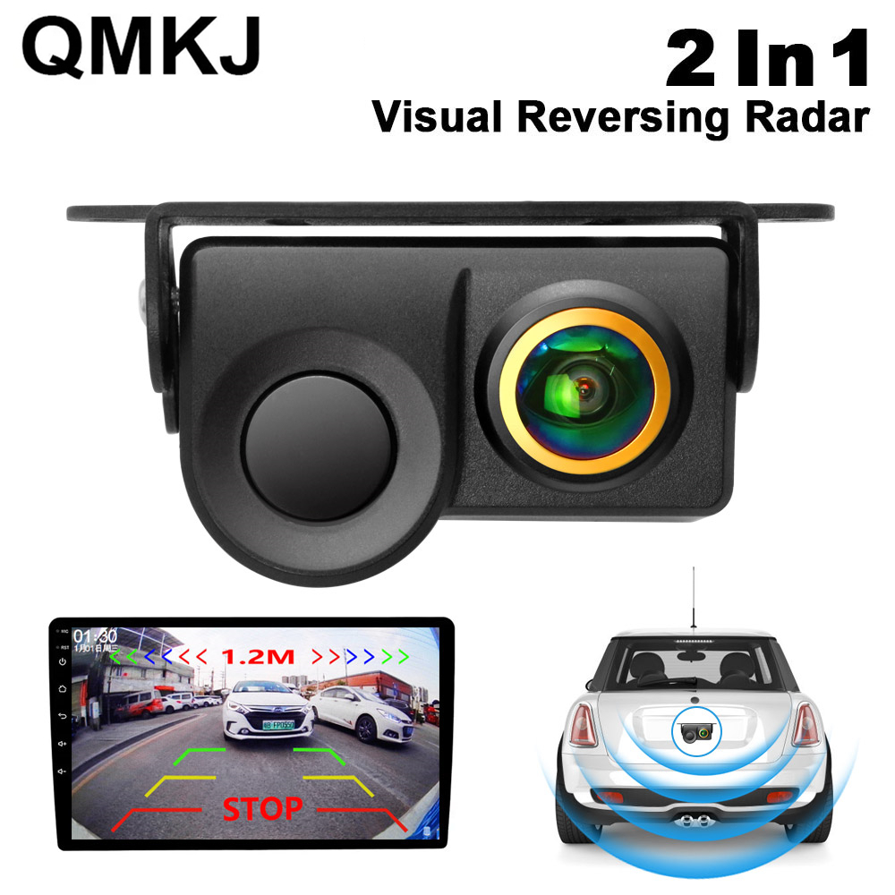 Đầu dò cảm biến Radar đảo chiều vàng 1080P Tầm nhìn ban đêm Phụ kiện ô tô đa năng Đèn báo động Mini 