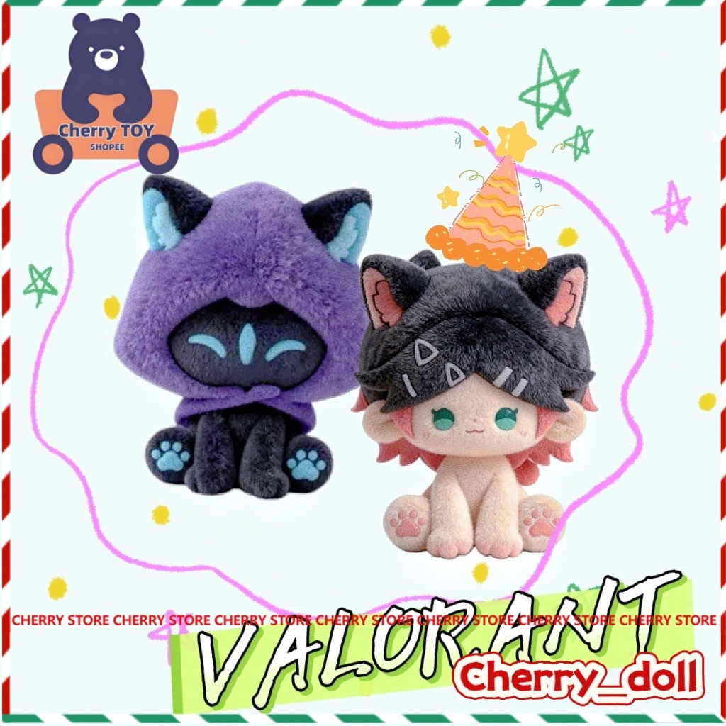 Valorant Omen Mèo Clove Sang Trọng Ngồi Búp Bê Nhồi Bông Cosplay In Nunu Cotton Đệm Sang Trọng Mặt D