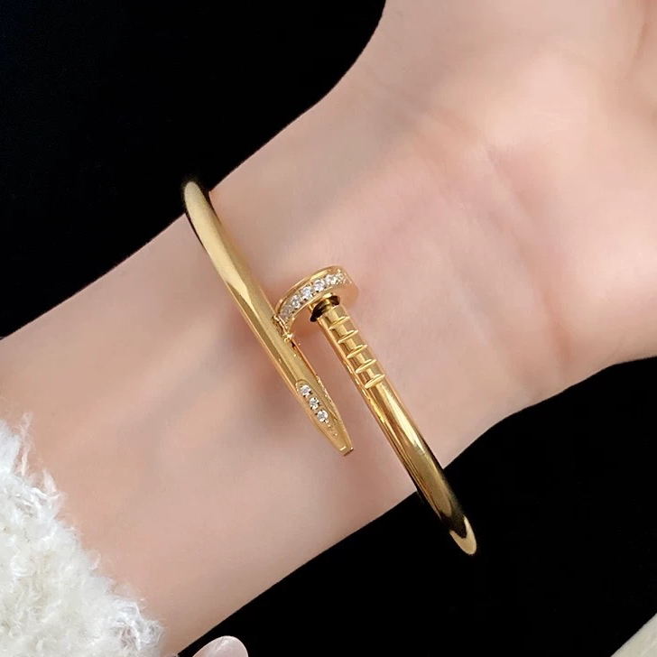 Sang trọng đầy đủ sáng kim cương Bracelet Thời trang 18k Titan thép Couple Bracelet