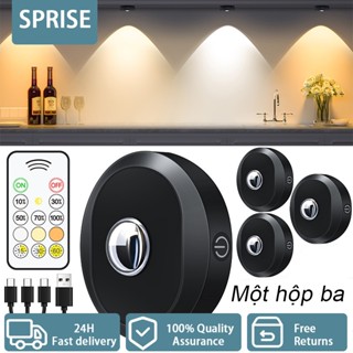  Đèn RGB SPRISE cảm ứng tự nhiên với đèn LED có thể sạc lại từ xa Đèn tủ quần áo không dây có thể điều chỉnh độ sáng 1200mAh  3 gói  
