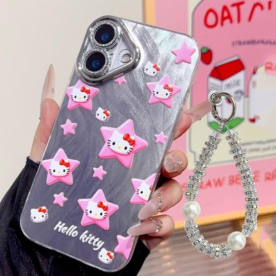 JURSUE Ốp điện thoại cứng bảo vệ chống sốc dễ thương Kawaii có bảo vệ ống kính máy ảnh và dây đeo điện thoại Tương thích với iphone 17 Air 16 15 13 12 11 Pro Max ip 14 Plus MZ05013