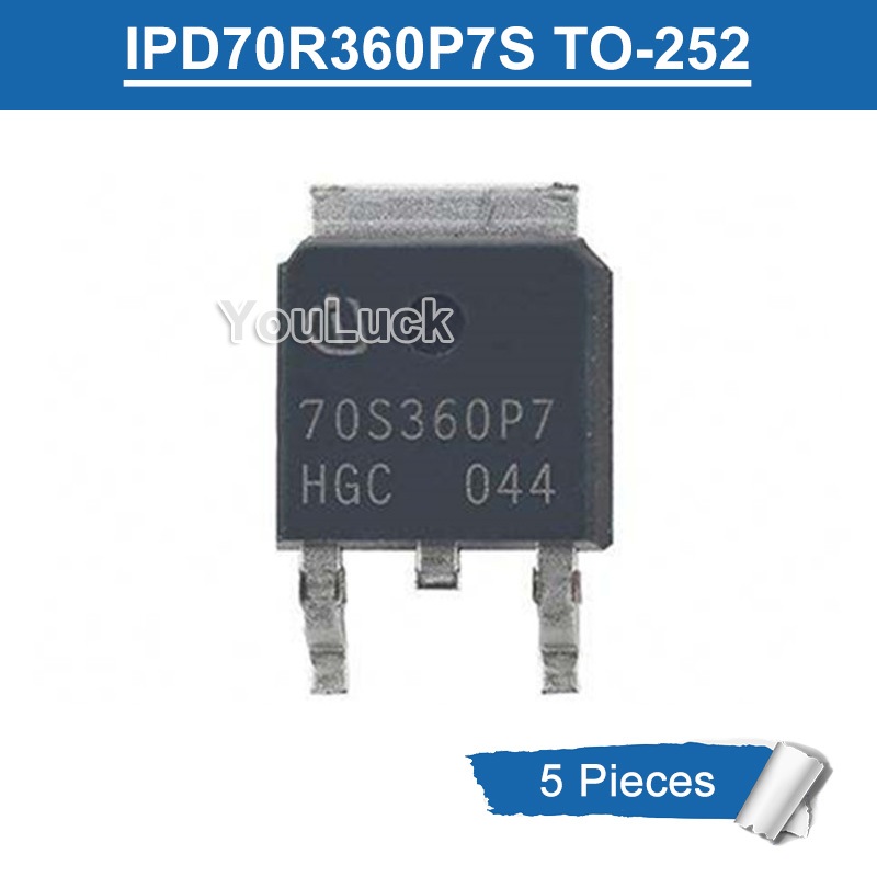 5 Chiếc Chính Hãng 70S360P7 IPD70R360P7S TO-252 12.5A / 700V N-Channel MOSFET Transistor Mới