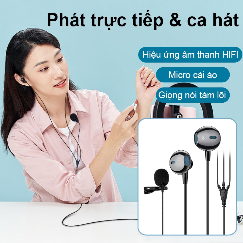 SPRISE K10 Bass Có Dây Tai Nghe Có Lavalier Mic Khử Tiếng Ồn HiFi Live Tai Nghe Tai Nghe Đa Năng 3.5mm / TypeC | BigBuy360 - bigbuy360.vn