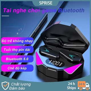  Tai nghe chơi game SPRISE X15 không dây Bluetooth có màn hình LED 2 chế độ giảm tiếng ồn 