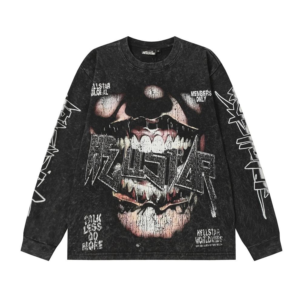 Áo nam Hellstar in hình Dạo phố Hiphop Áo thun Cotton