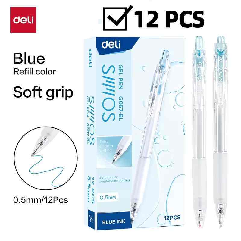 Bút Gel Deli A057B Mực Đen Ngòi Refill Chính Hãng Bút Viết Học Sinh 0.5Mm Đồ Dùng Văn Phòng Phẩm.
