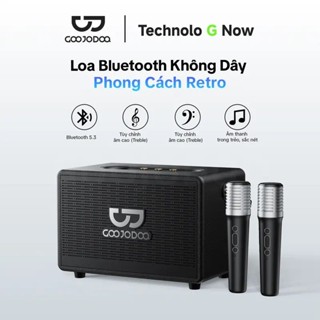  Loa Bluetooth cổ điển GOOJODOQ 60W 6000mAh với 3 chế độ phát lại điều chỉnh âm trầm và âm bổng thông minh và hai micro không dây 