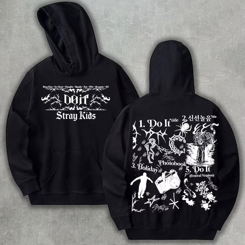 Stray Kids DO IT TrackList Áo Hoodie, Áo nỉ SKZ It Tap, Áo sơ mi trẻ em đi lạc, Áo sơ mi trẻ em lạc 