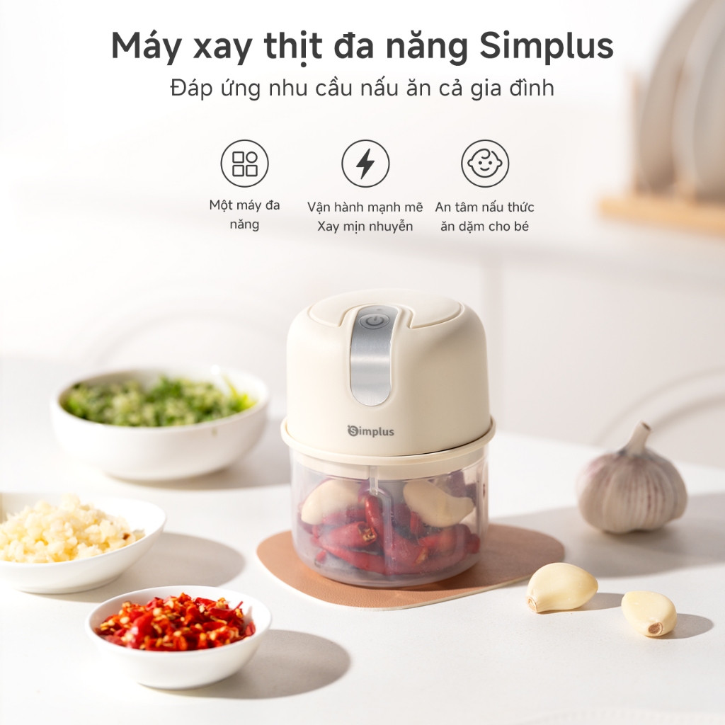 Simplus Máy xay thịt mini cầm tay Máy xay đa năng gia dụng  Máy xay đa năng chuẩn thực phẩm DDJR007 | BigBuy360 - bigbuy360.vn