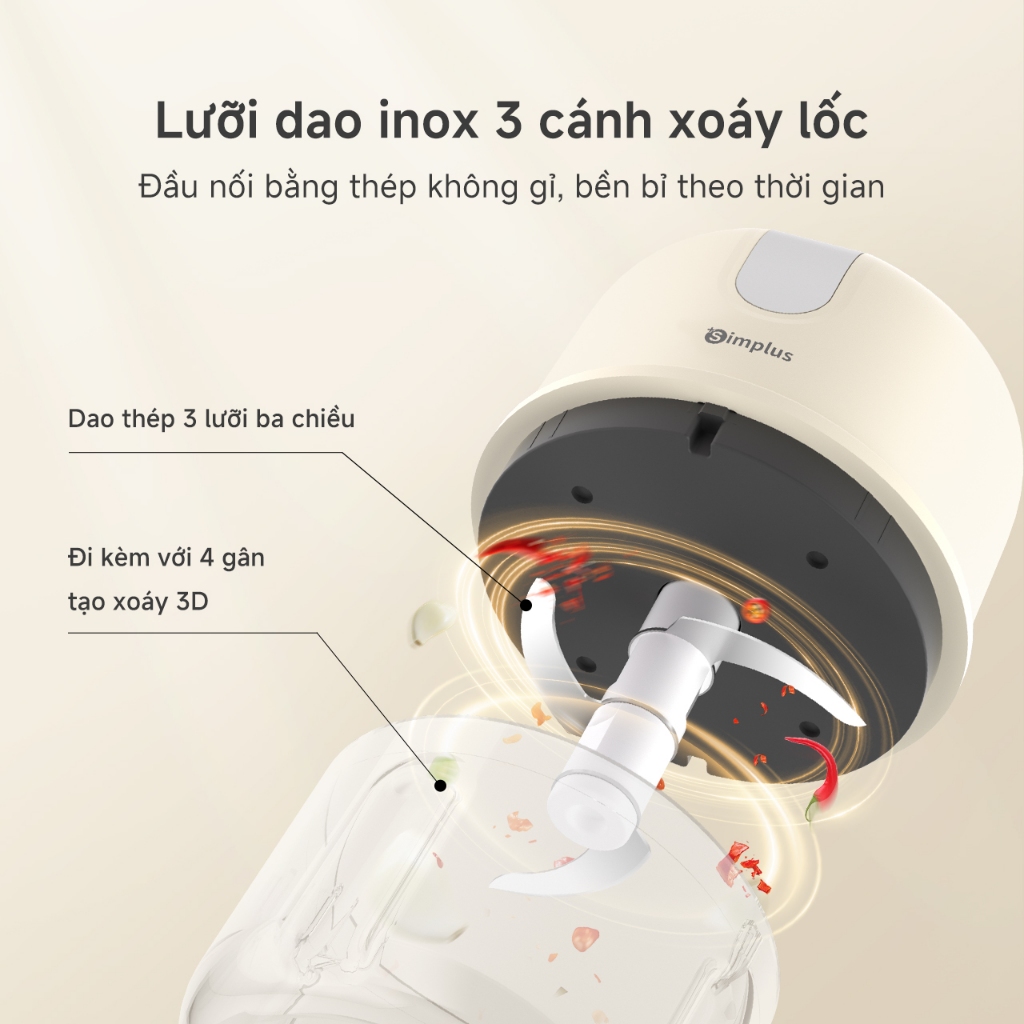 Simplus Máy xay thịt mini cầm tay Máy xay đa năng gia dụng  Máy xay đa năng chuẩn thực phẩm DDJR007 | BigBuy360 - bigbuy360.vn