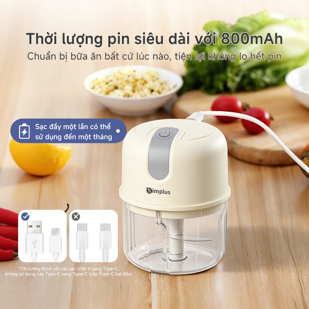 Simplus Máy xay thịt mini cầm tay Máy xay đa năng gia dụng  Máy xay đa năng chuẩn thực phẩm DDJR007 | BigBuy360 - bigbuy360.vn